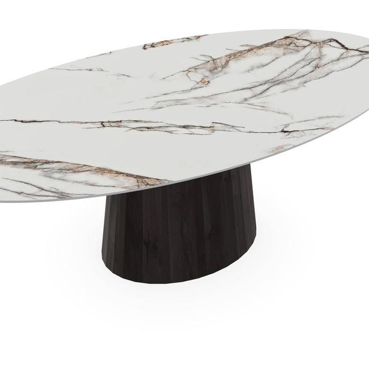 Keramiek eettafel iceberg - ovaal - Sjors black smoke intens - {{ product.type }} - Kas20