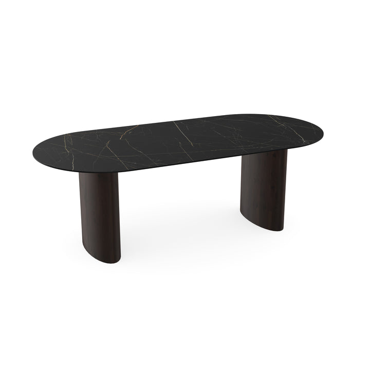 Keramiek eettafel nero ardi - Plat ovaal - Freya walnut brown 2x - {{ product.type }} - Kas20