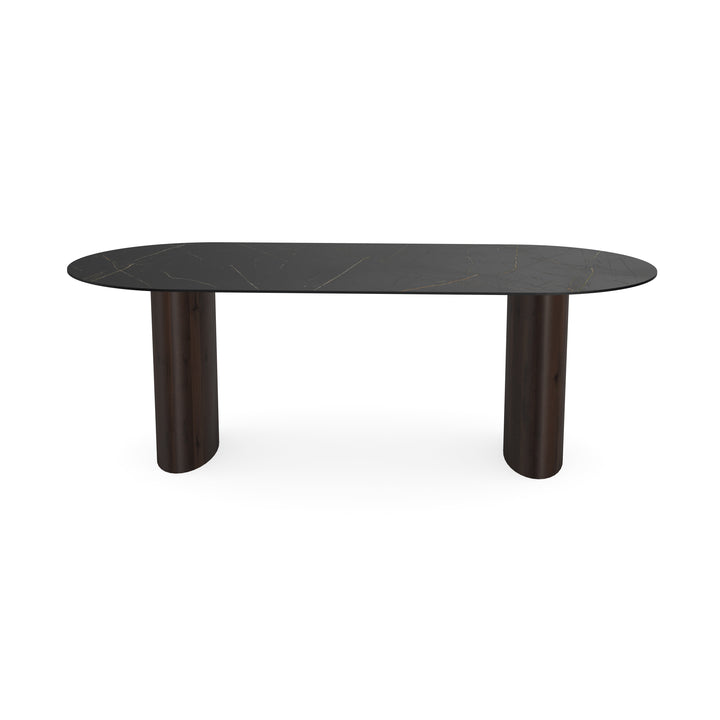 Keramiek eettafel nero ardi - Plat ovaal - Freya walnut brown 2x - {{ product.type }} - Kas20