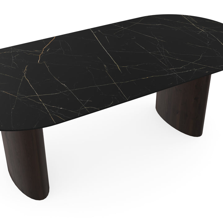 Keramiek eettafel nero ardi - Plat ovaal - Freya walnut brown 2x - {{ product.type }} - Kas20