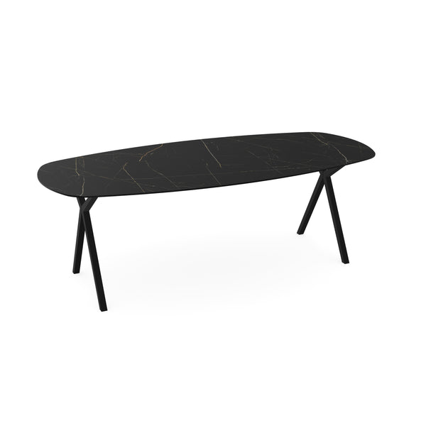 Keramiek eettafel nero ardi - Deens ovaal - Scissor zwart