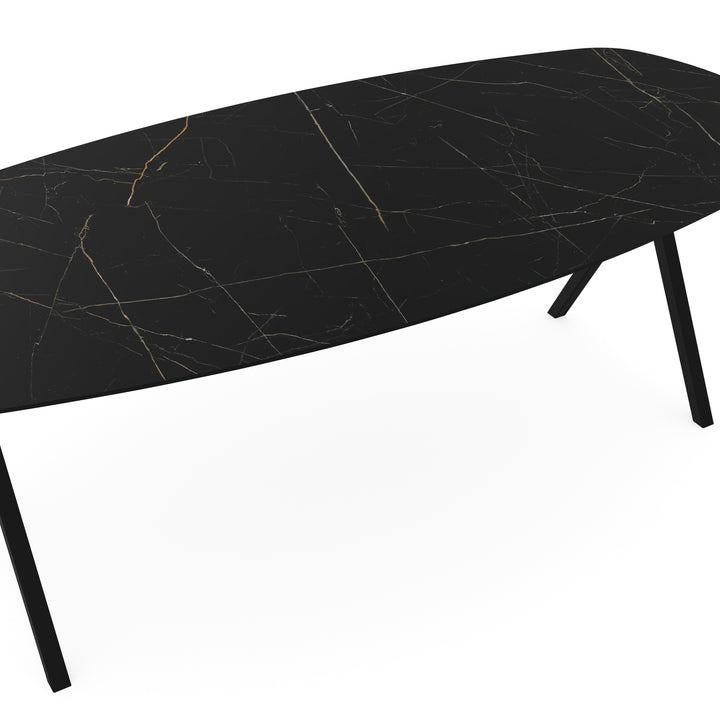Keramiek eettafel nero ardi - Deens ovaal - Scissor zwart - {{ product.type }} - Kas20