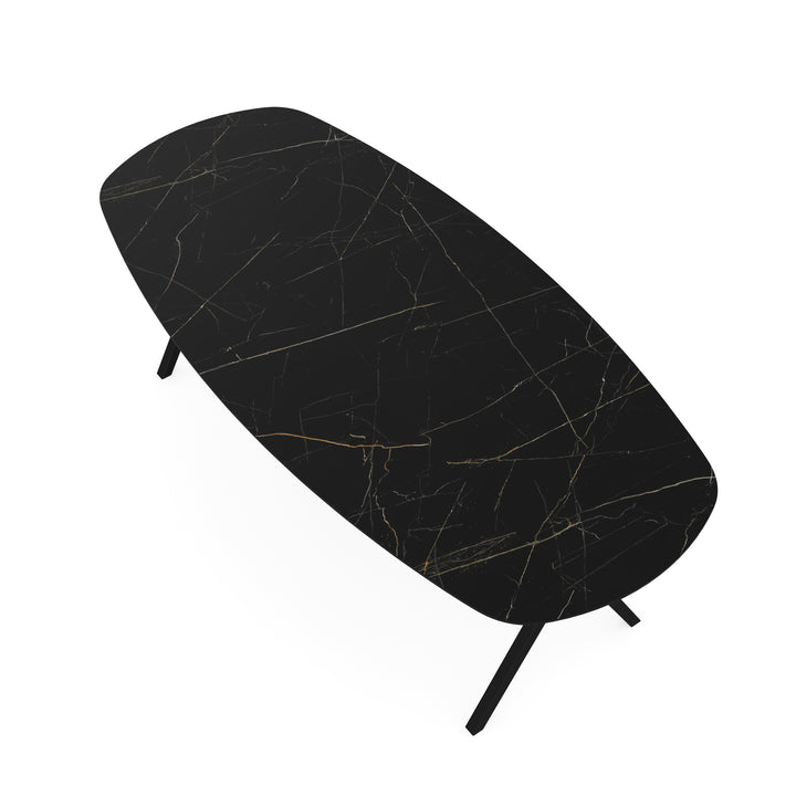 Keramiek eettafel nero ardi - Deens ovaal - Scissor zwart - {{ product.type }} - Kas20
