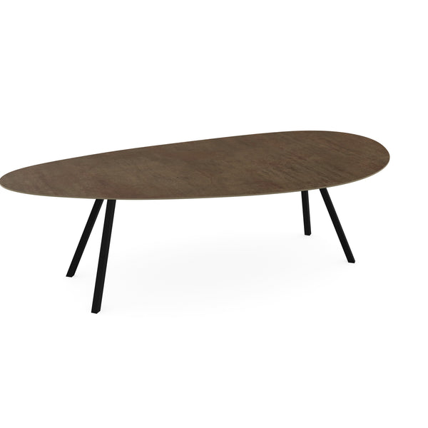 Keramiek eettafel lava corten mat - Kiezel B - I Schuin zwart