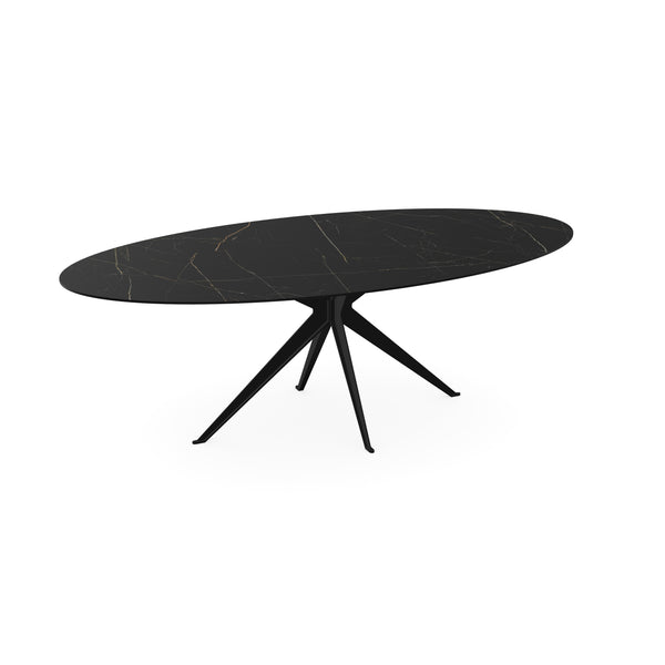 Keramiek eettafel nero ardi - Ovaal - Anna zwart