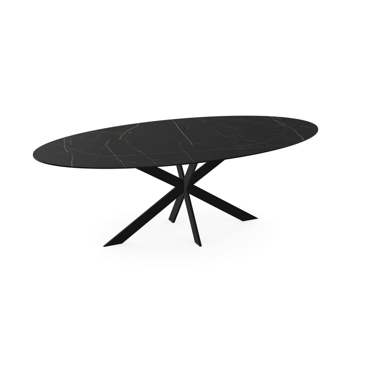 Keramiek eettafel nero ardi - Ovaal - Matrix ultra dun zwart - {{ product.type }} - Kas20