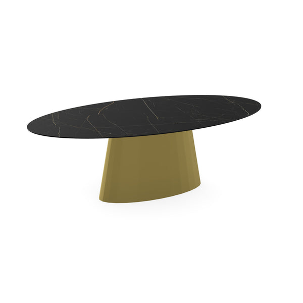 Keramiek eettafel nero ardi - Ovaal - Sjors goud
