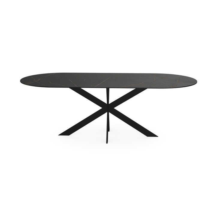 Keramiek eettafel nero ardi mat - plat ovaal - Matrix ultra dun zwart - {{ product.type }} - Kas20