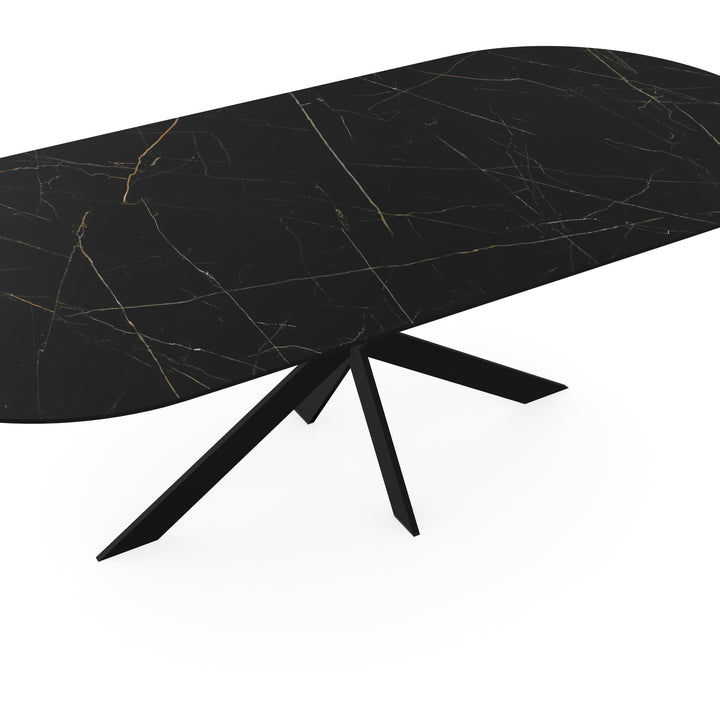 Keramiek eettafel nero ardi mat - plat ovaal - Matrix ultra dun zwart - {{ product.type }} - Kas20