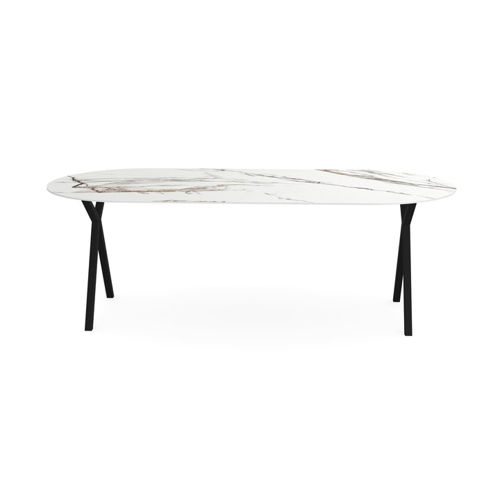 Keramiek eettafel iceberg mat - Plat ovaal - Scissor zwart - {{ product.type }} - Kas20