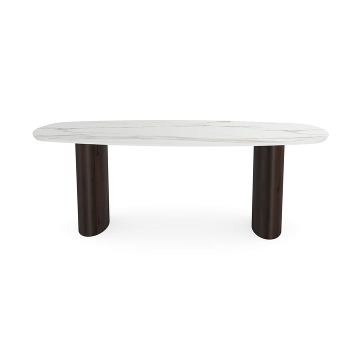 Keramiek eettafel calacata - Deens ovaal - Freya walnut brown 2x - {{ product.type }} - Kas20