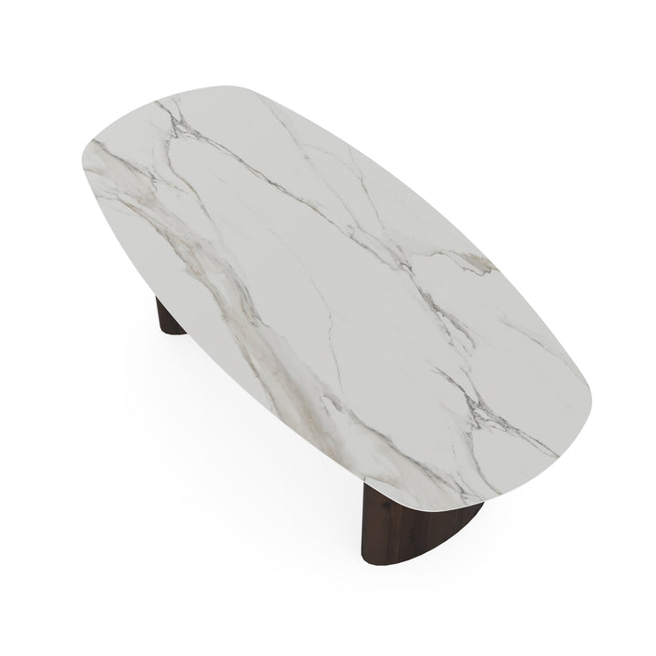 Keramiek eettafel calacata - Deens ovaal - Freya walnut brown 2x - {{ product.type }} - Kas20