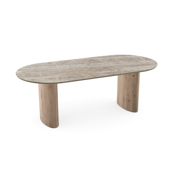 Keramiek eettafel Taj Mahal - Plat Ovaal - Freya naturel