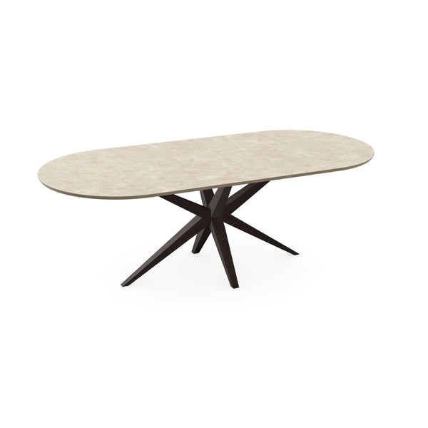 Keramiek eettafel Hermitage Arena - Plat Ovaal - Marcel walnut brown 2x