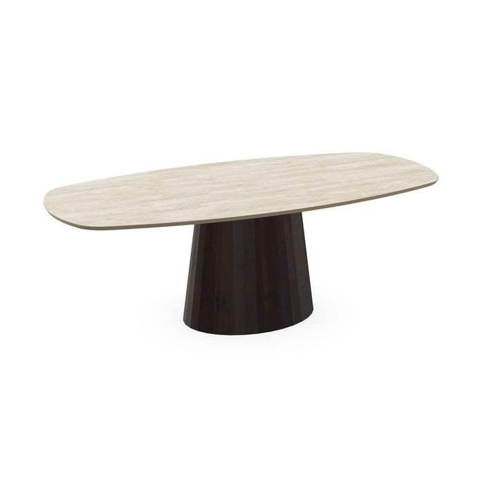 Keramiek eettafel Travertino - Deens ovaal - Sjors Walnut Brown 2x - {{ product.type }} - Kas20