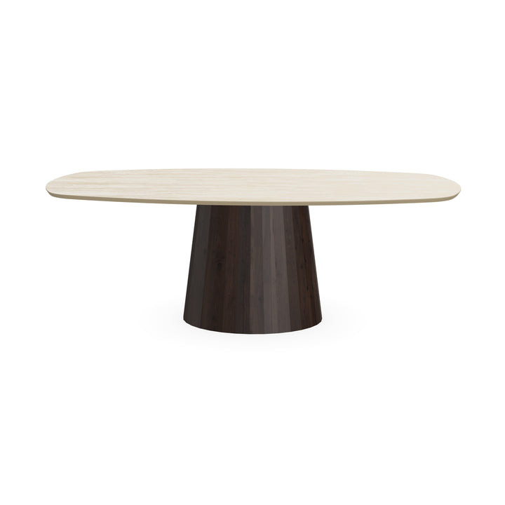Keramiek eettafel Travertino - Deens ovaal - Sjors Walnut Brown 2x - {{ product.type }} - Kas20