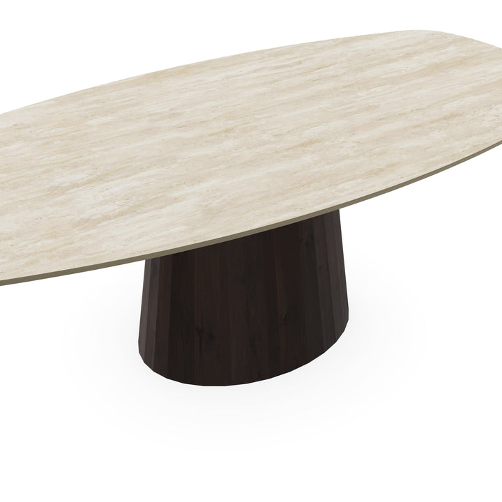 Keramiek eettafel Travertino - Deens ovaal - Sjors Walnut Brown 2x - {{ product.type }} - Kas20