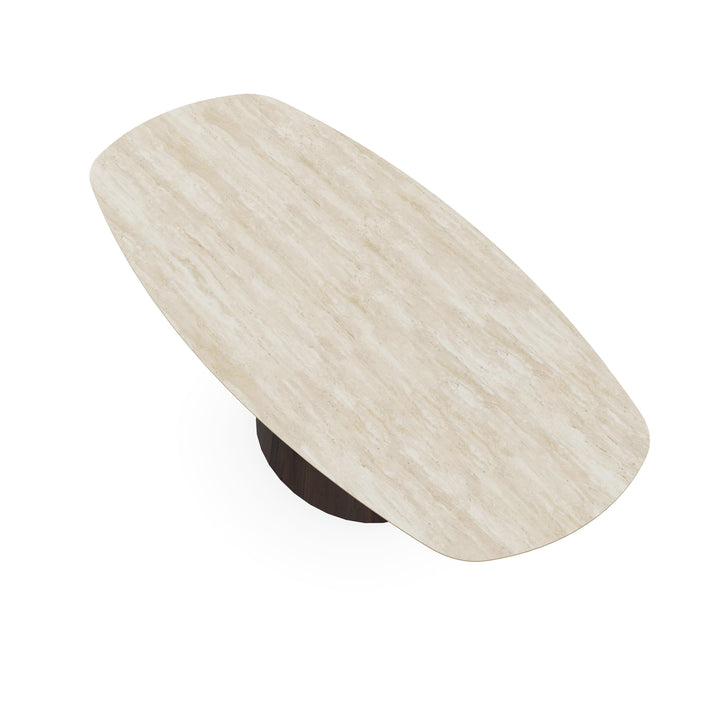 Keramiek eettafel Travertino - Deens ovaal - Sjors Walnut Brown 2x - {{ product.type }} - Kas20