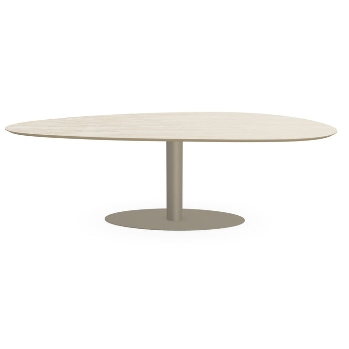 Keramiek eettafel Travertino - Kiezel A - Giro ovaal licht bruin - {{ product.type }} - Kas20