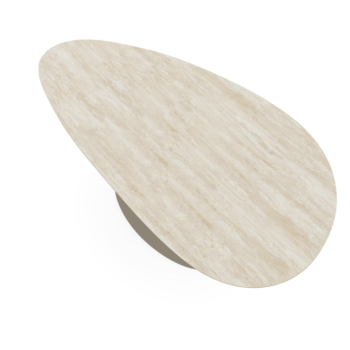 Keramiek eettafel Travertino - Kiezel A - Giro ovaal licht bruin - {{ product.type }} - Kas20