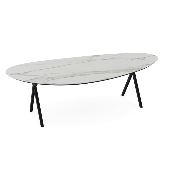 Keramiek eettafel calacatta mat - Kiezel A - Scissor zwart - {{ product.type }} - Kas20