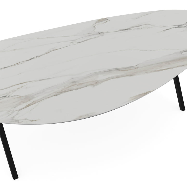 Keramiek eettafel calacatta mat - Kiezel A - Scissor zwart - {{ product.type }} - Kas20