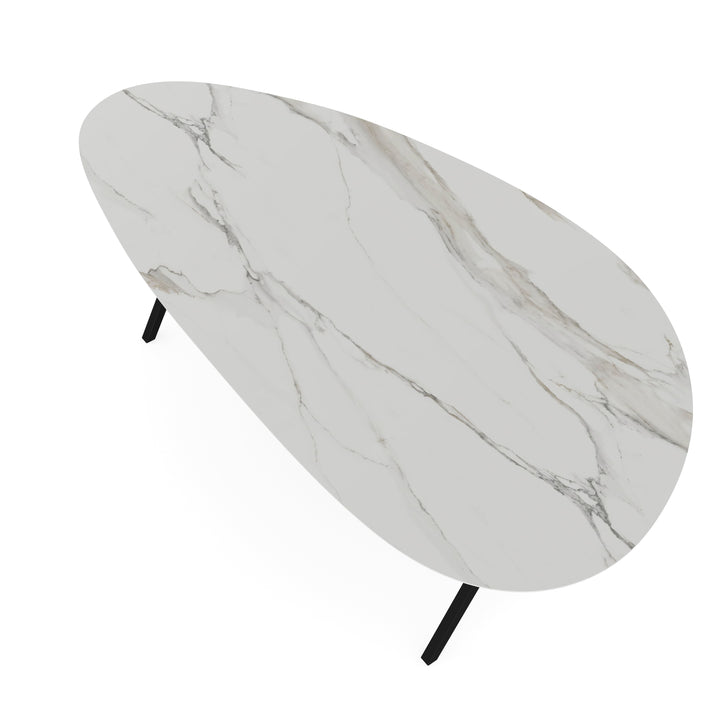 Keramiek eettafel calacatta mat - Kiezel A - Scissor zwart - {{ product.type }} - Kas20