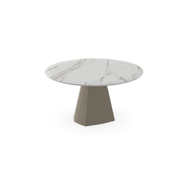 Keramiek eettafel Calacata - Rond - Cone licht bruin