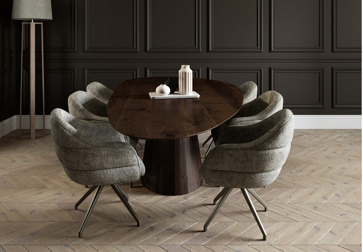 Eiken massief eettafel Walnut brown 2x - Kiezel-B - Sjors walnut brown 2x - {{ product.type }} - Kas20