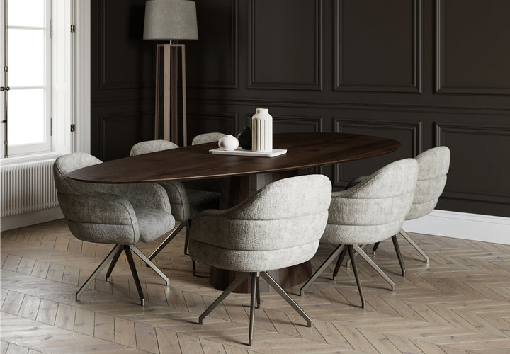 Eiken massief eettafel Walnut brown 2x - Kiezel-B - Sjors walnut brown 2x - {{ product.type }} - Kas20