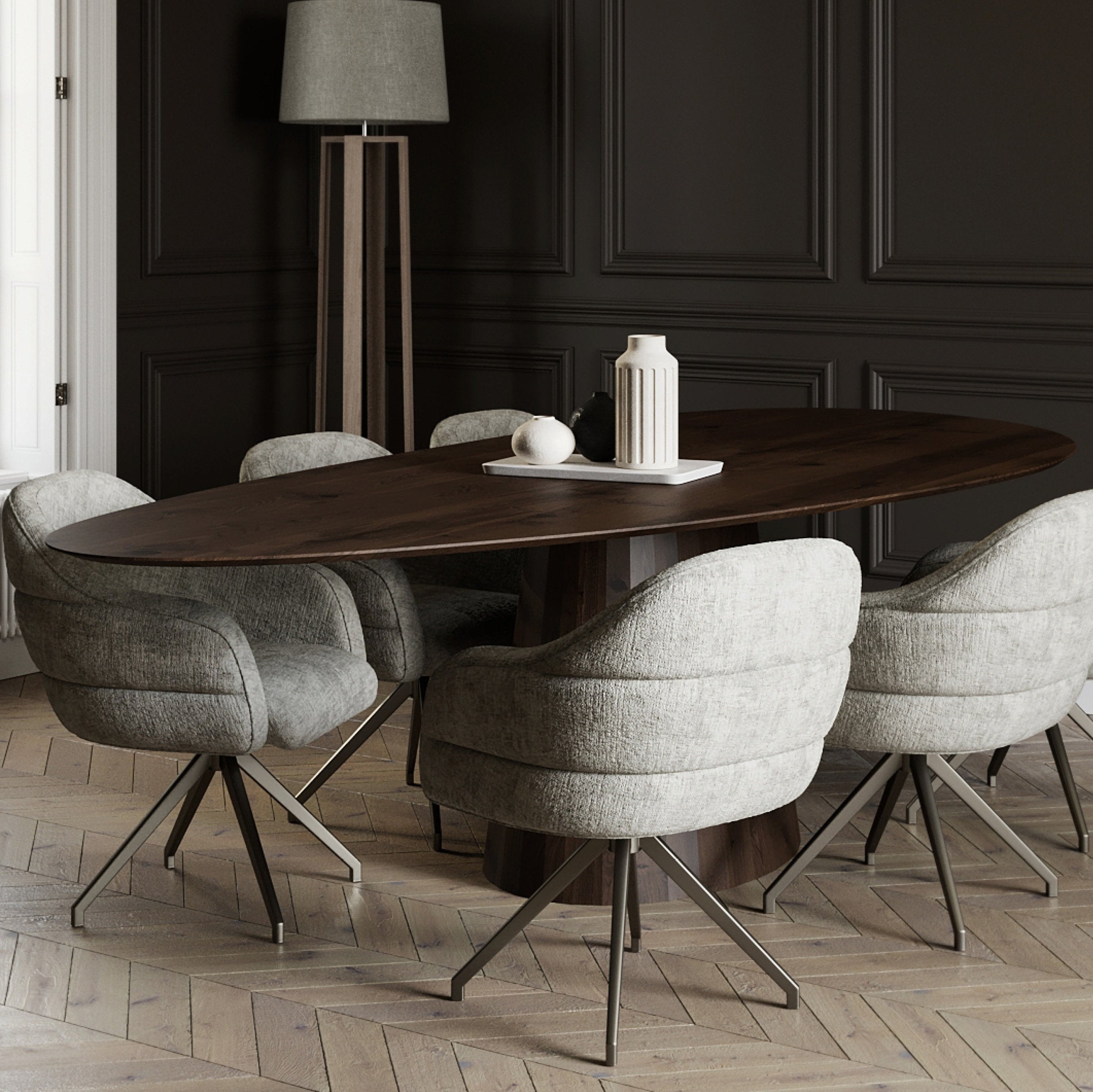 Senna Eetkamerstoel - Belfast Taupe - Mocca onderstel