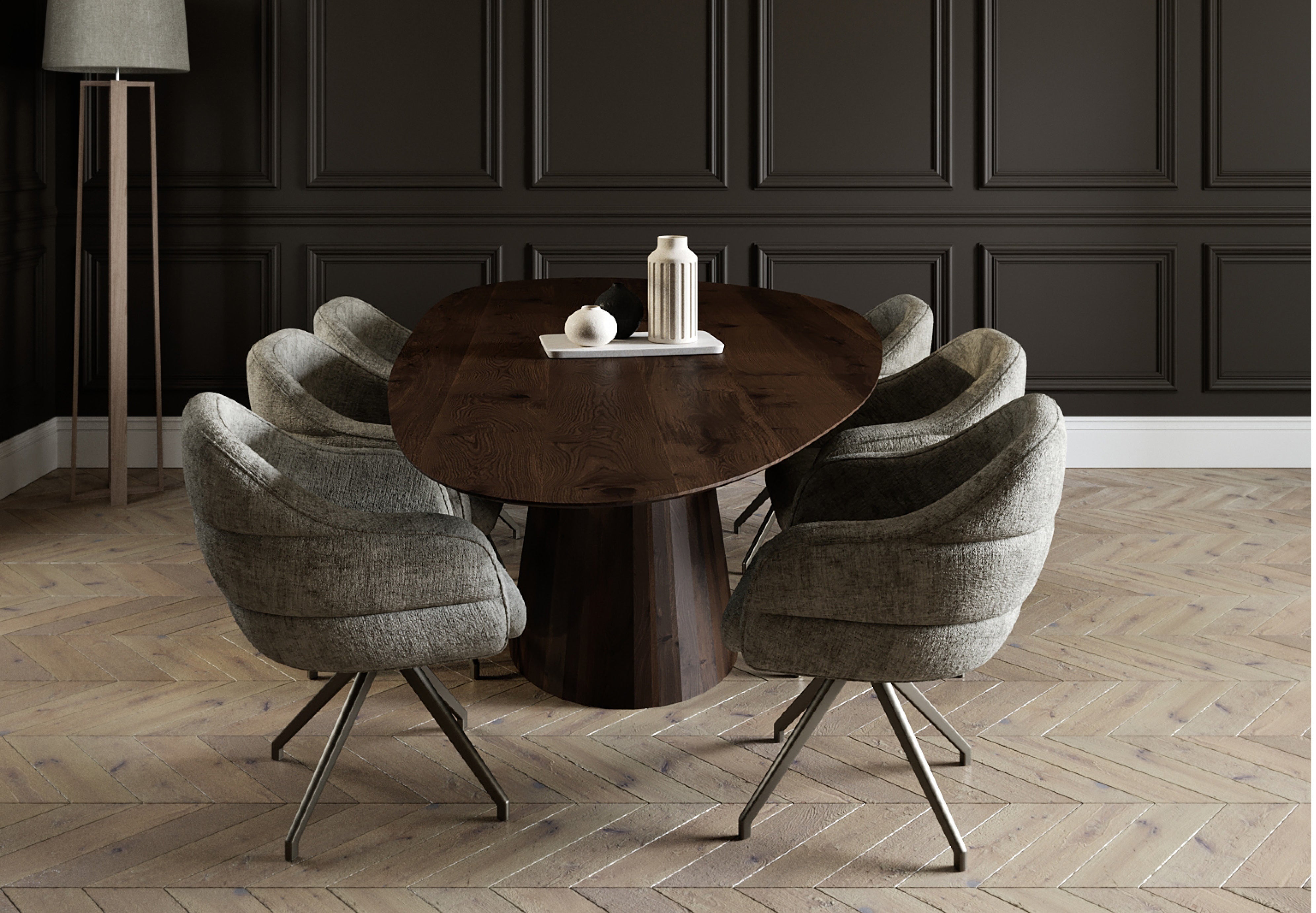 Senna Eetkamerstoel - Belfast Taupe - Mocca onderstel