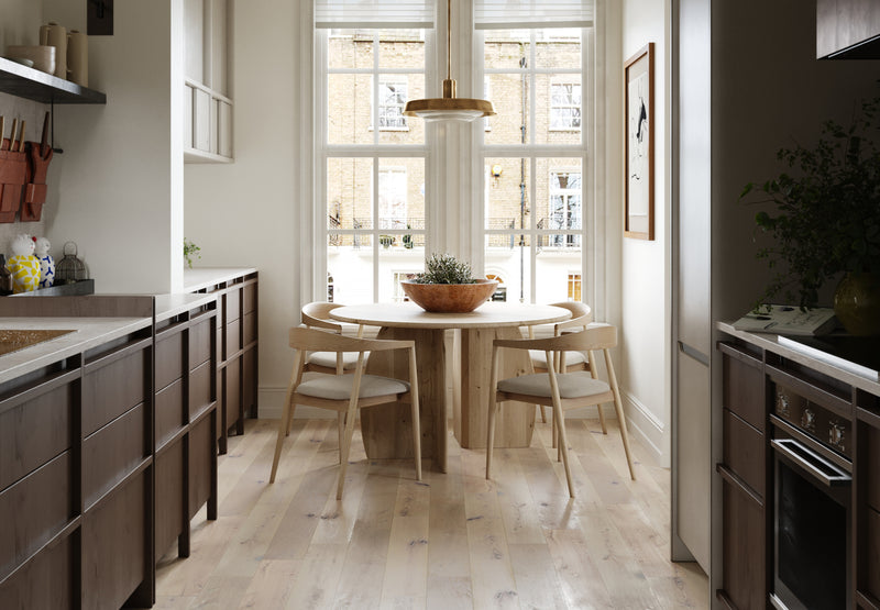 Eiken massief eettafel Naturel - Rond - Maan naturel - {{ product.type }} - Kas20