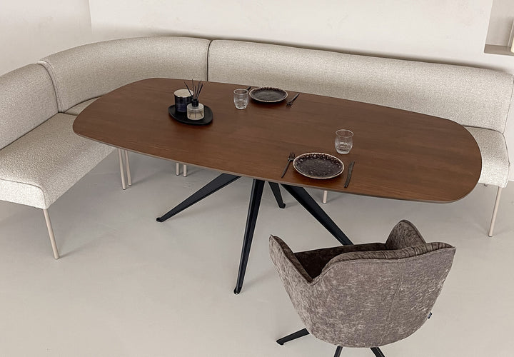 Eiken eettafel toscane 2x - Deens ovaal - Anna zwart - {{ product.type }} - Kas20