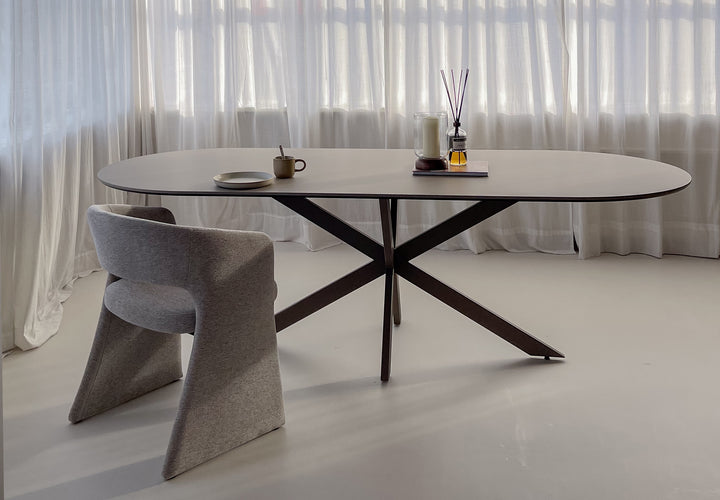Fenix Eettafel Beige Arizona - Plat Ovaal - Matrix ultra dun licht bruin - {{ product.type }} - Kas20