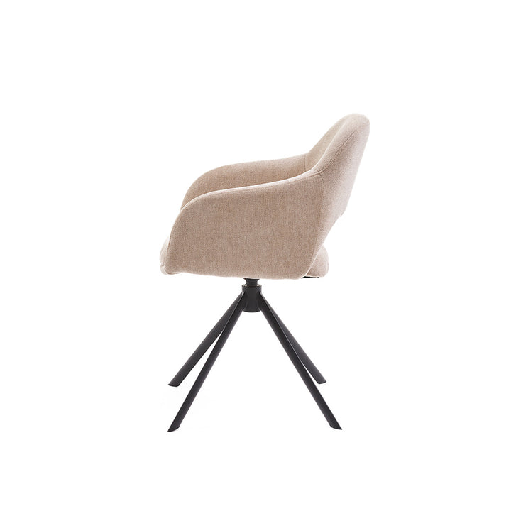 Eetkamerstoel Liam - San Remo Ecru - Draaibaar onderstel - {{ product.type }} - Kas20