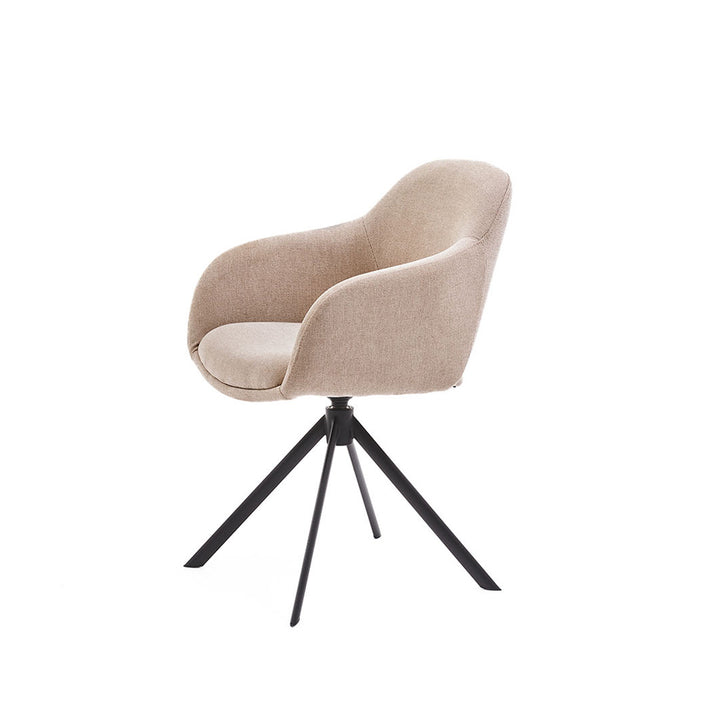 Eetkamerstoel Liam - San Remo Ecru - Draaibaar onderstel - {{ product.type }} - Kas20