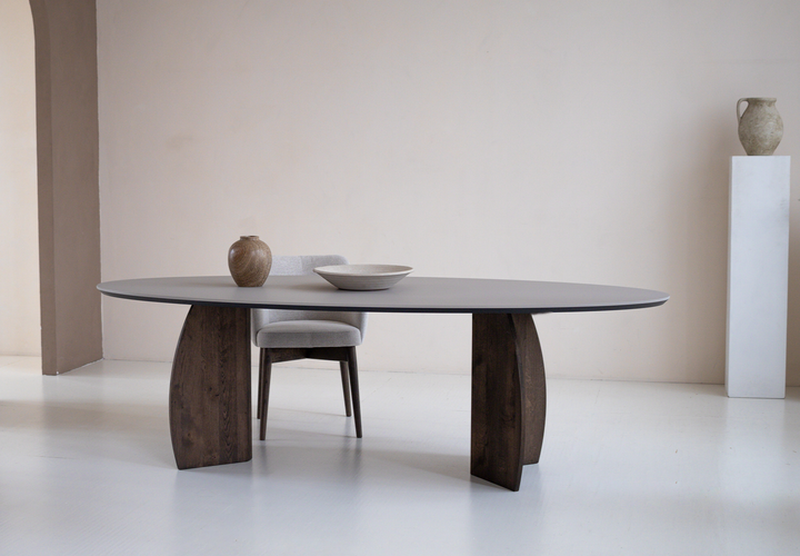 Fenix Eettafel Beige Arizona - Ovaal - Maan walnut brown - {{ product.type }} - Kas20