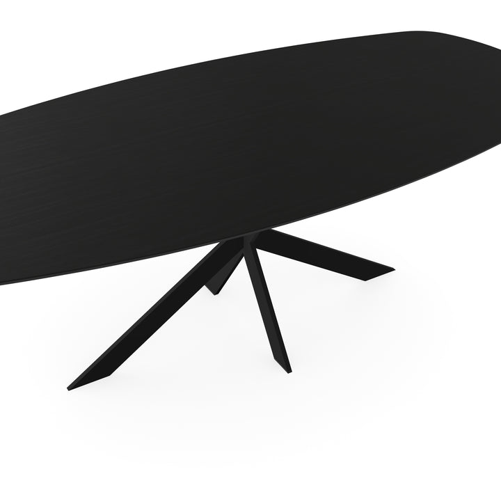Melamine eettafel eiken zwart - Deens ovaal - Matrix ultra dun onderstel - {{ product.type }} - Kas20