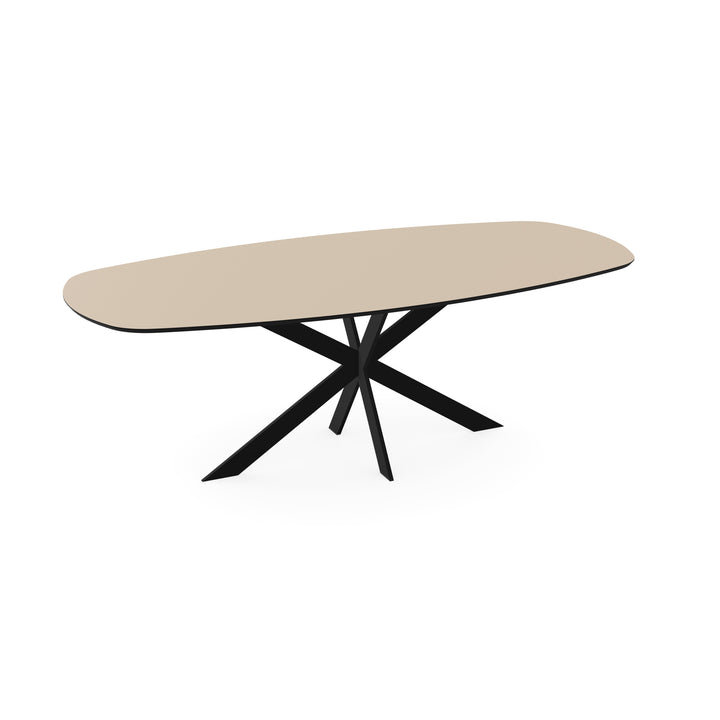 Melamine eettafel beige - Deens ovaal - Matrix ultra dun onderstel - {{ product.type }} - Kas20