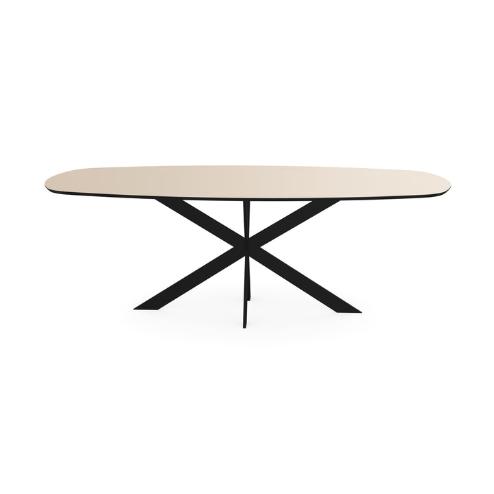 Melamine eettafel beige - Deens ovaal - Matrix ultra dun onderstel - {{ product.type }} - Kas20