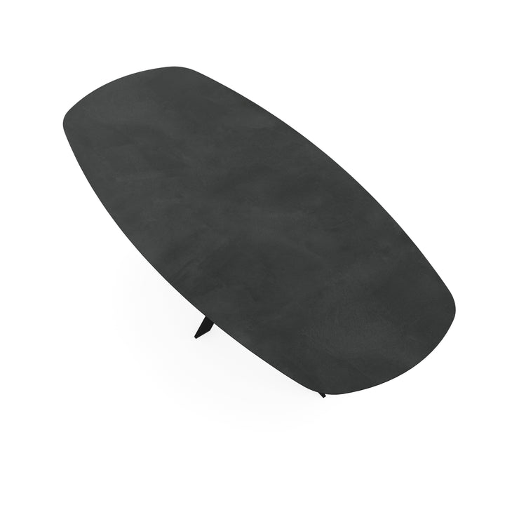 Melamine eettafel beton donker - Deens ovaal - Matrix ultra dun onderstel - {{ product.type }} - Kas20