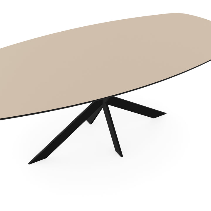 Melamine eettafel beige - Deens ovaal - Matrix ultra dun onderstel - {{ product.type }} - Kas20