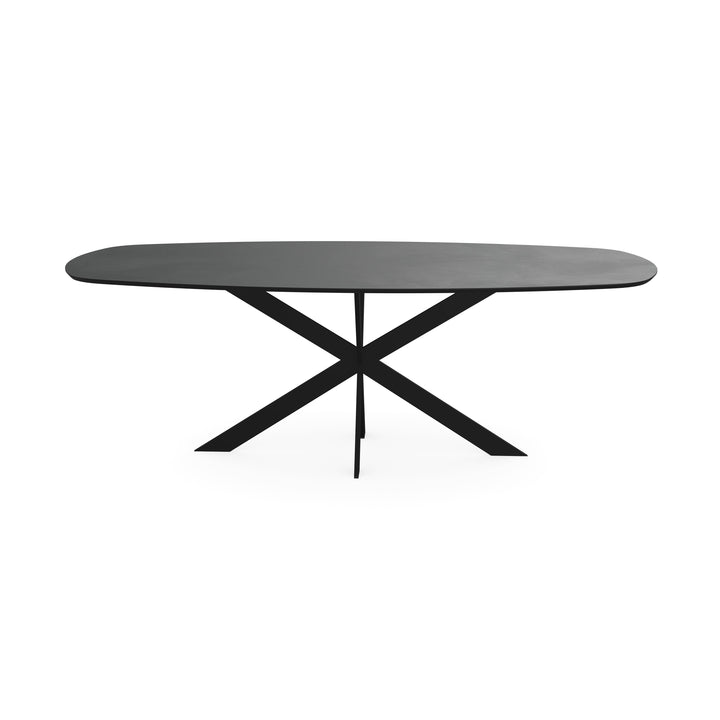 Melamine eettafel beton donker - Deens ovaal - Matrix ultra dun onderstel - {{ product.type }} - Kas20