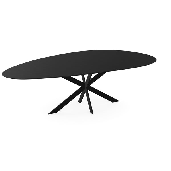 Melamine eettafel eiken zwart - Kiezel type A - Matrix ultra dun zwart