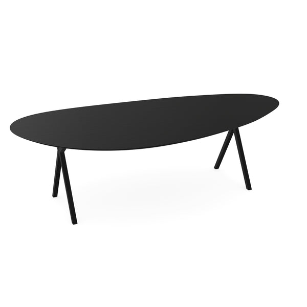 Melamine eettafel eiken zwart - Kiezel Type A - Scissor onderstel - {{ product.type }} - Kas20