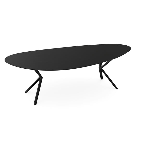 Melamine eettafel eiken zwart - Kiezel Type A - VV onderstel