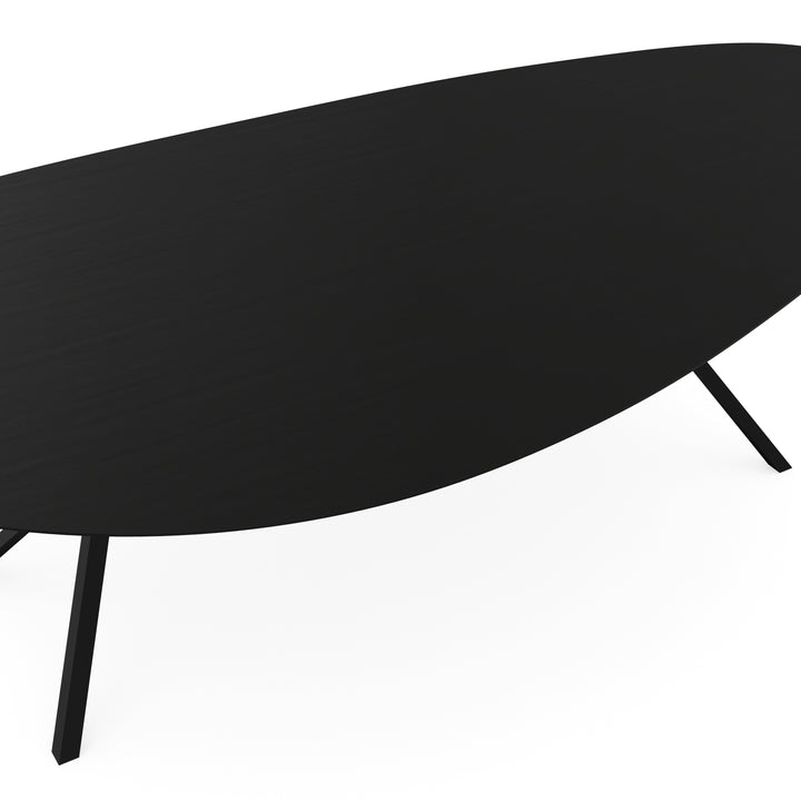 Melamine eettafel eiken zwart - Kiezel Type A - VV onderstel - {{ product.type }} - Kas20