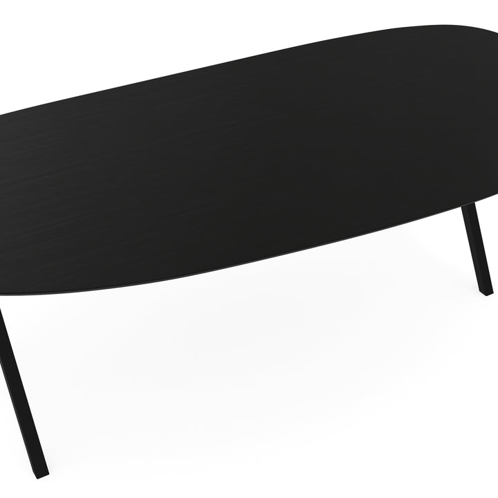 Melamine eettafel eiken zwart - Organisch Type A - Scissor onderstel - {{ product.type }} - Kas20