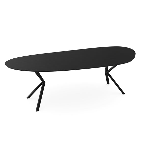 Melamine eettafel eiken zwart - Organisch Type A - VV onderstel - {{ product.type }} - Kas20